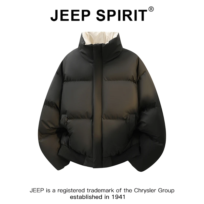 JEEPSPIRIT吉普美式立领廓形面包服棉衣冬季男加厚保暖棉服外套