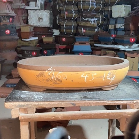 紫砂花盆椭圆盆一个