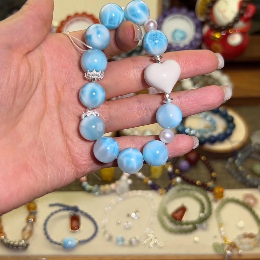 针钠钙石（海纹石）未镶嵌手串铄****O