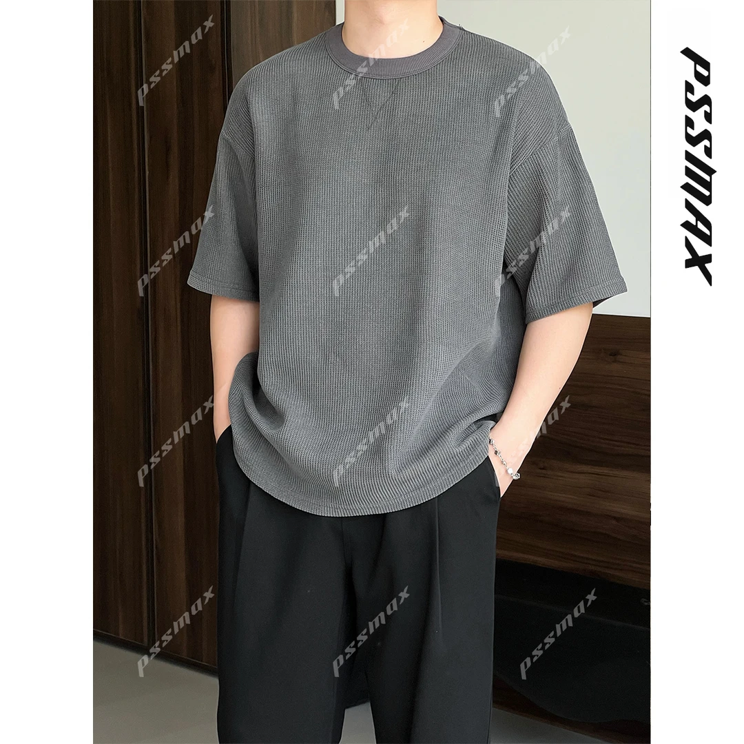 【现货】PSSMAX 胖俗俗【TriWaffle】夏季华夫格轻奢痞帅短袖男T恤