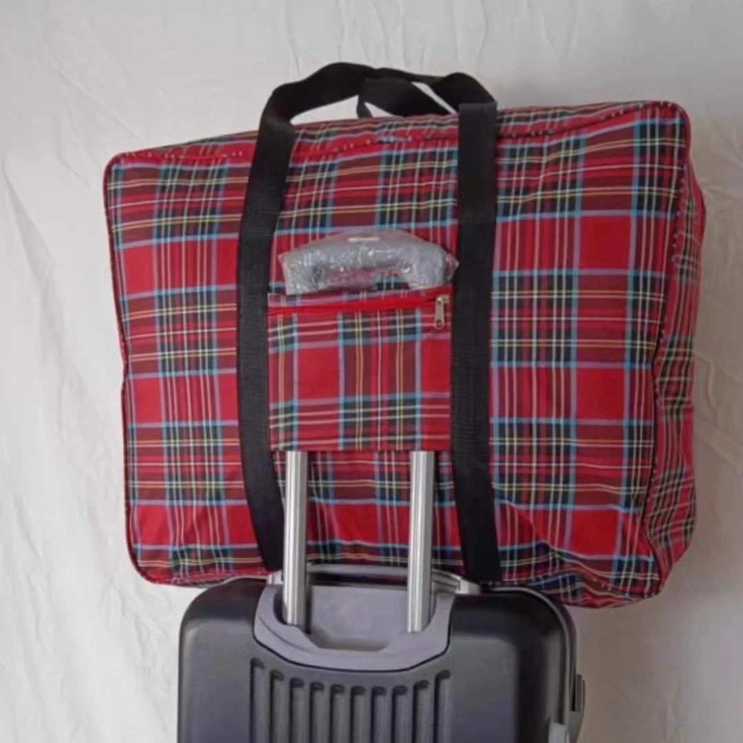 加厚加大红色格子搬家袋宿舍收纳袋棉被收纳防尘袋