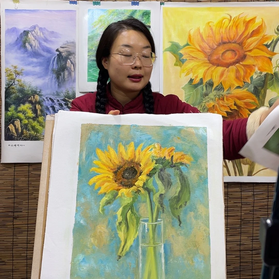 油画恭喜竞拍成功薇爽