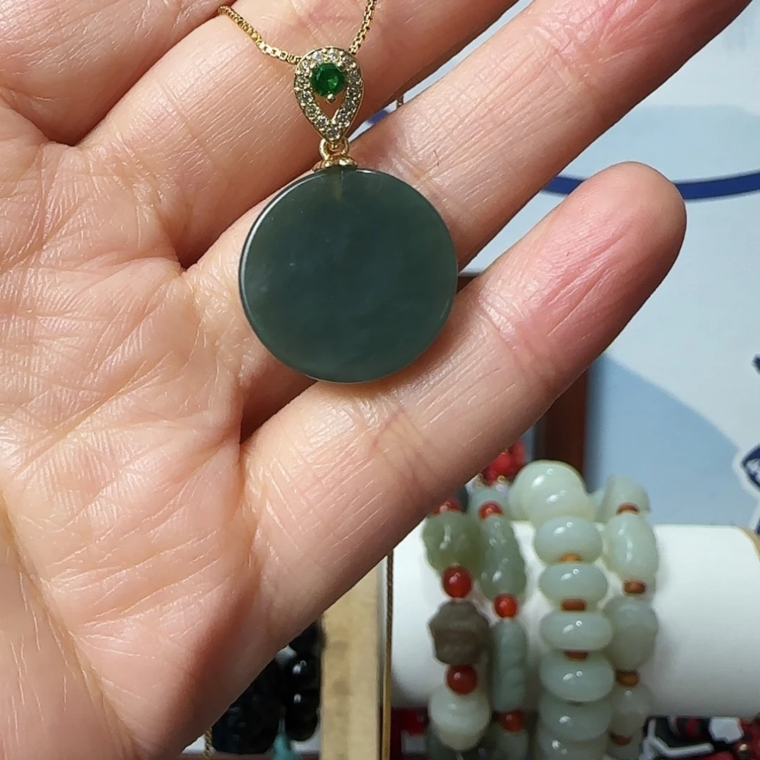 和田玉未镶嵌颈饰20无事牌