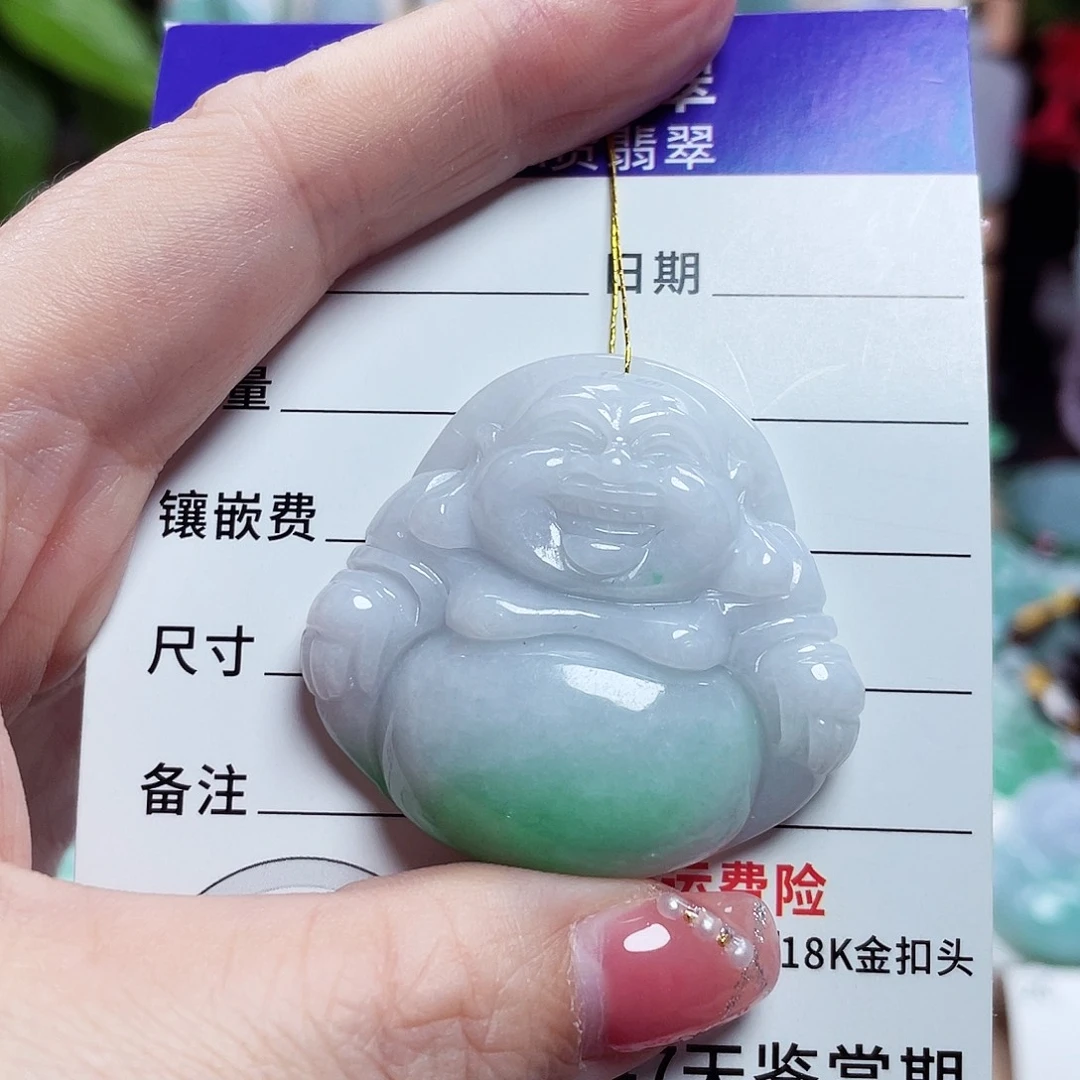 翡翠未镶嵌颈饰佛公21
