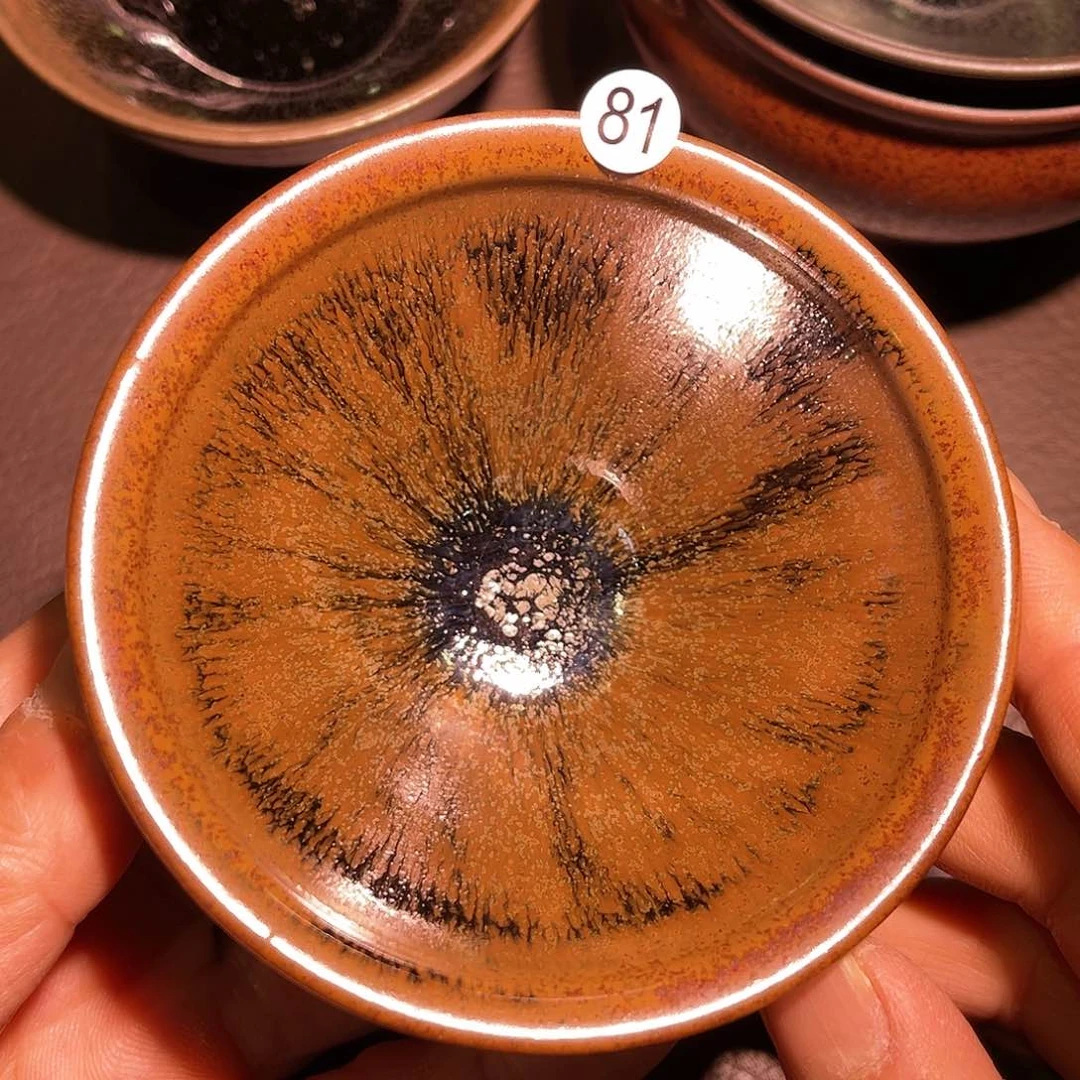 茶盏龙窑柴烧官帽器型西瓜斑9.1口径