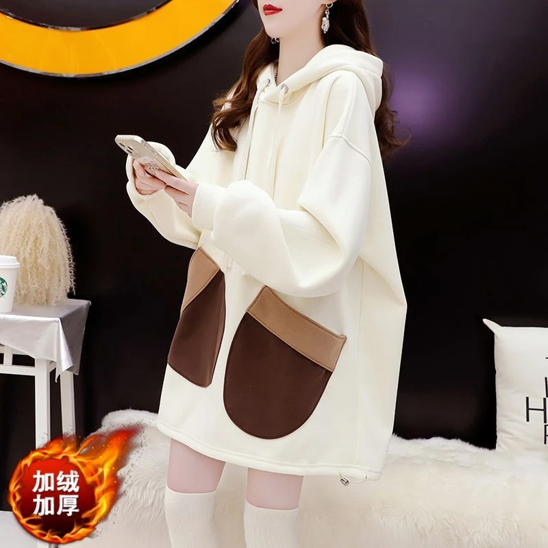6228 官图 特价 【仿棉华棉复合贝贝绒】加绒慵懒风大口袋连帽卫