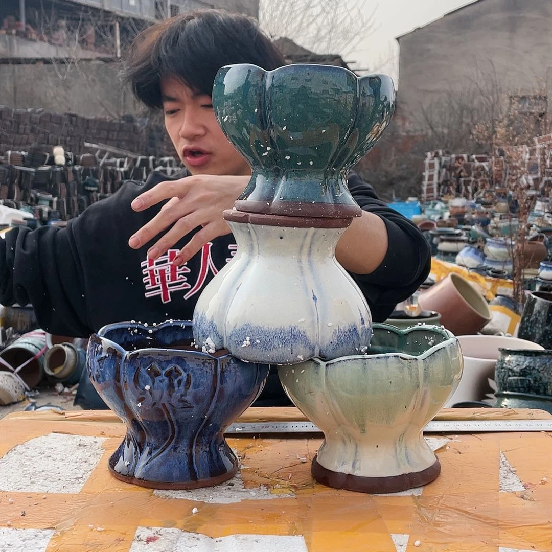 无铅玻璃宜兴紫砂花盆