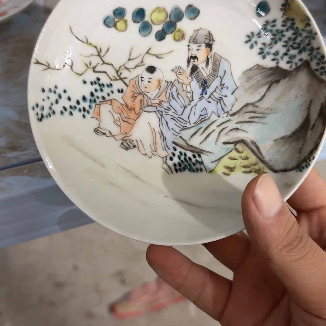 瓷片摆件手绘瓷器全部处理