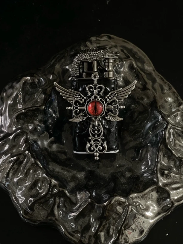 纯手工双火焰打火机个性暗黑金属机身充气防风火机小众送男友礼物