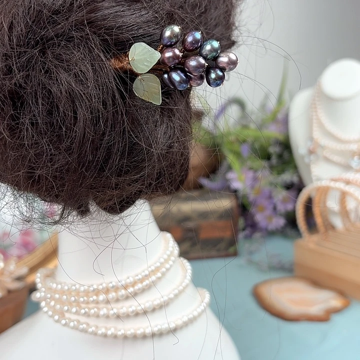 淡水珍珠发饰未镶嵌