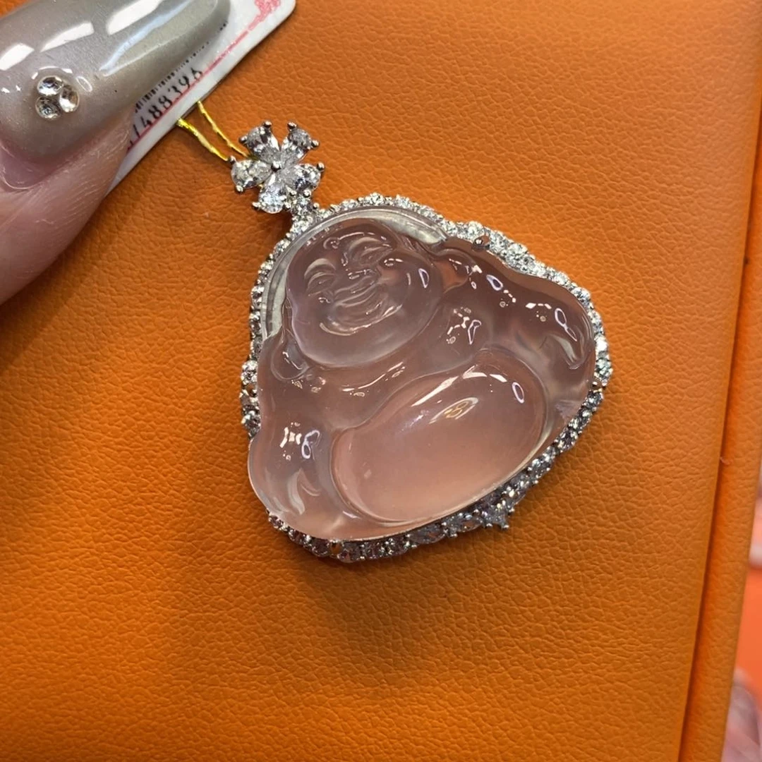 石英质玉佛公银S925镶嵌笑*哈