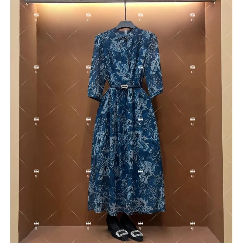 春夏丨设计师轻奢法式印花女士连衣裙 GS-56169