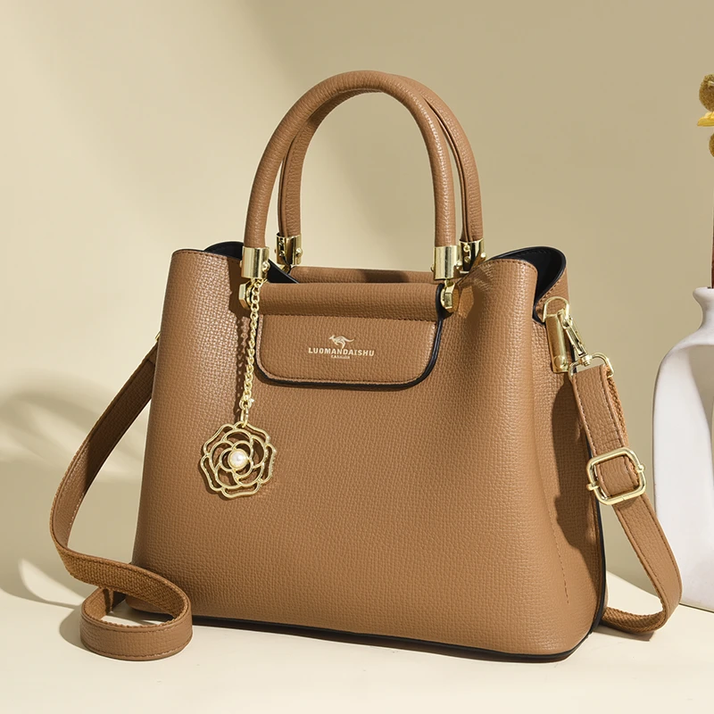 玫瑰袋鼠2025新款欧美中年女士包包婚包手提包女送妈妈母亲节礼物