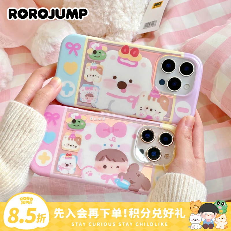 肉肉酱连连看系列原创适用iphone16手机壳苹果15pm卡通华为mate70