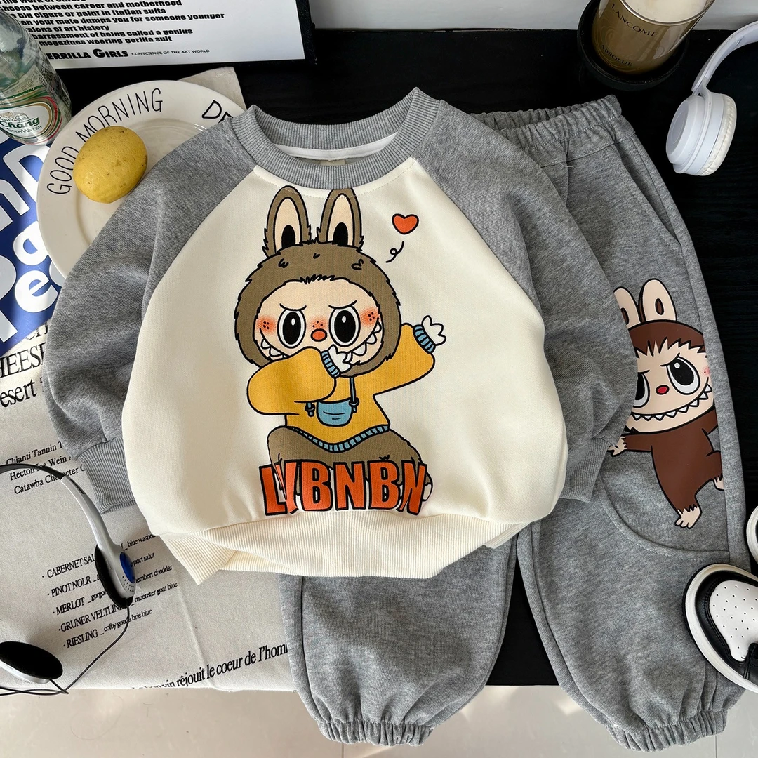 男童套装秋季儿童卫衣两件套2025新款春秋宝宝运动帅气韩范时髦潮