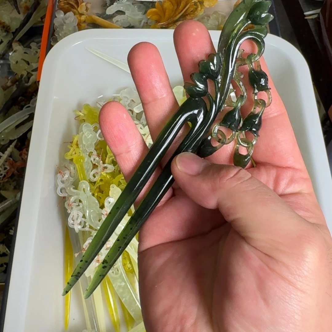 岫玉发饰未镶嵌岫玉发簪就是好看