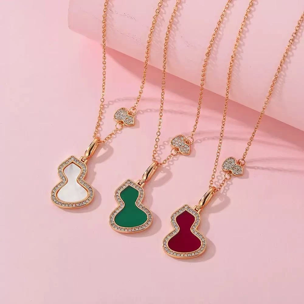 铜合金项链 合金大葫芦项链气质轻奢