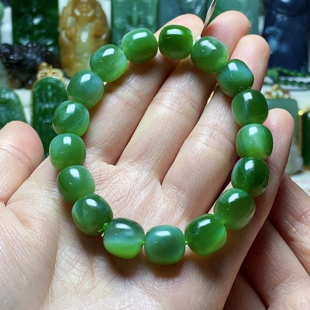 和田玉冰猫眼手饰卡12未镶嵌