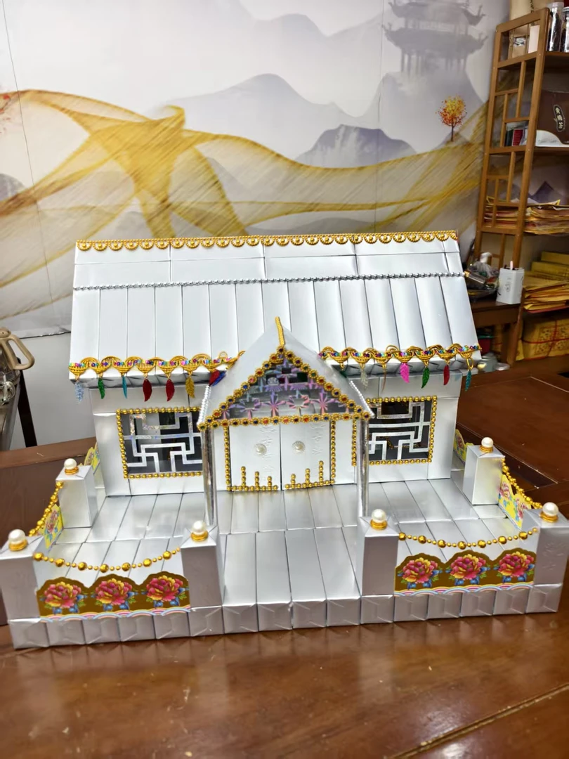 顺心小古法款别墅材料包手工折纸陈设摆件