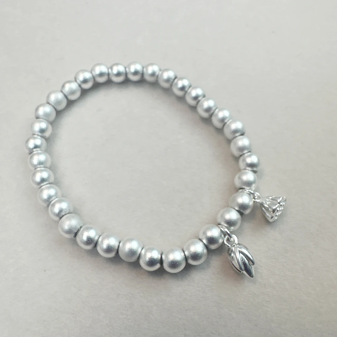 足银手镯 足银999.9手镯 A19古法两世欢手链