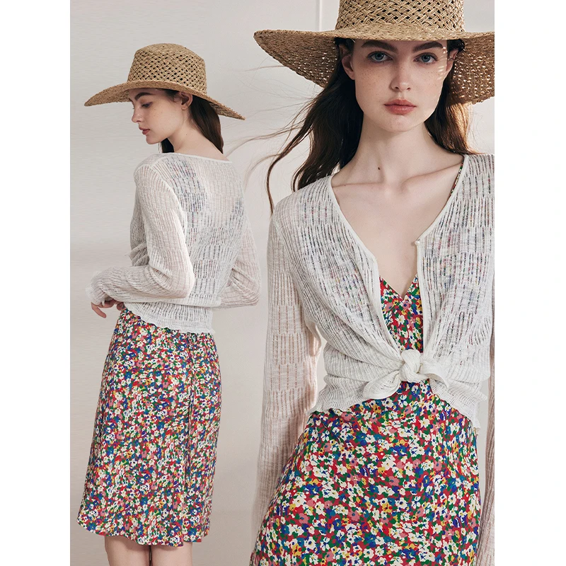 Mix Selection丝雾衫空调衫开衫2025夏简约薄款罩衫MSGBJW0413