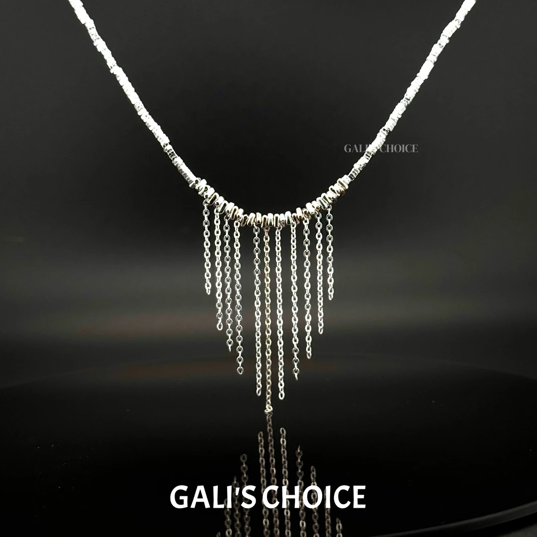 坠链均925银 GALI原创小众「摇钱苏」项链碎银子轻奢气质百搭高级感