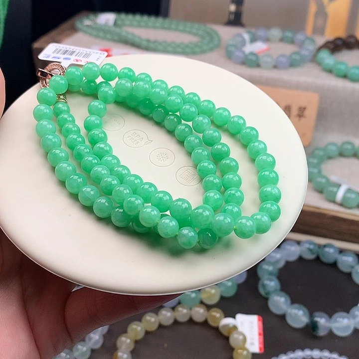 翡翠合金手链果绿项链，炸