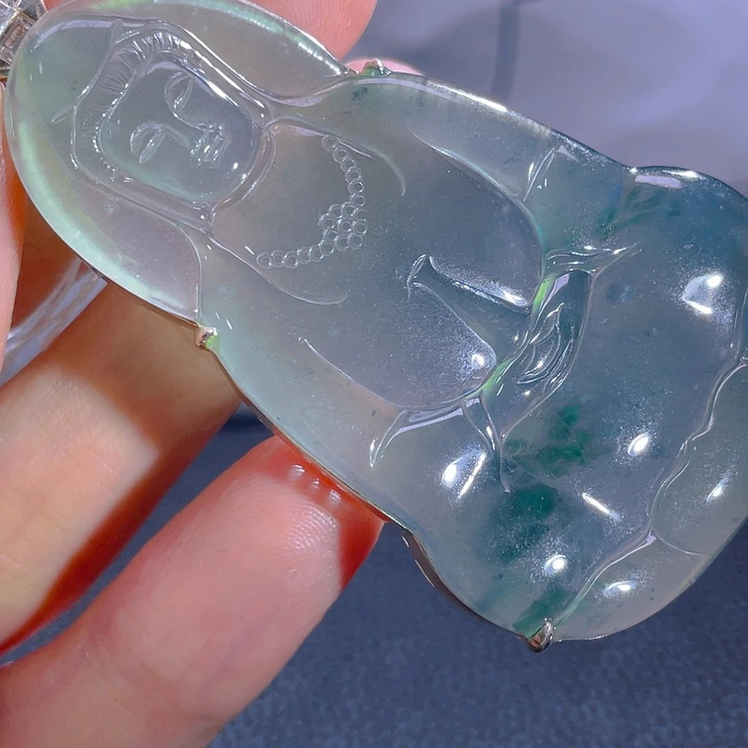 翡翠银S925镶嵌吊坠(不含链)