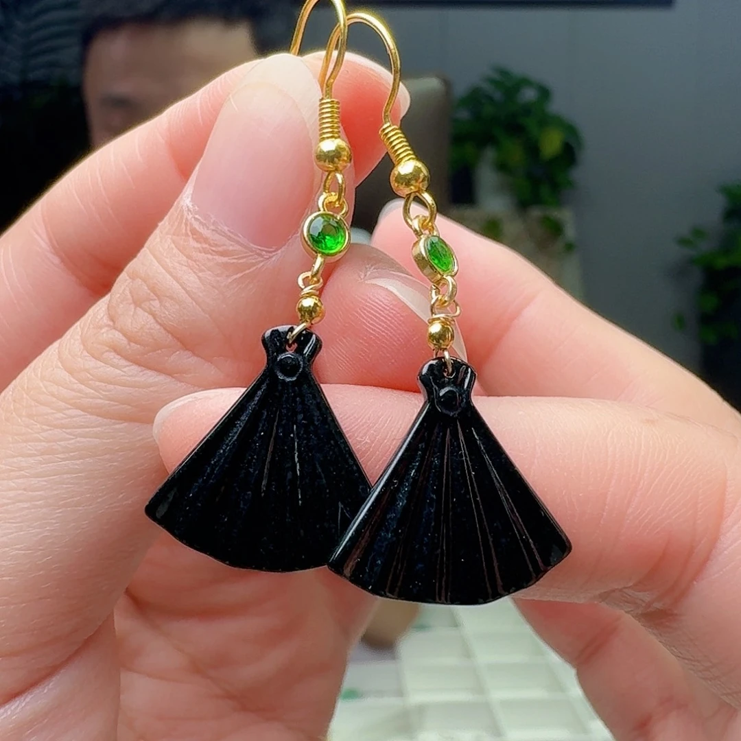 翡翠银S925镶嵌耳饰多样性发货其一