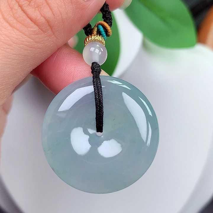 颈饰未镶嵌翡翠平安扣 28.8x6.4mm