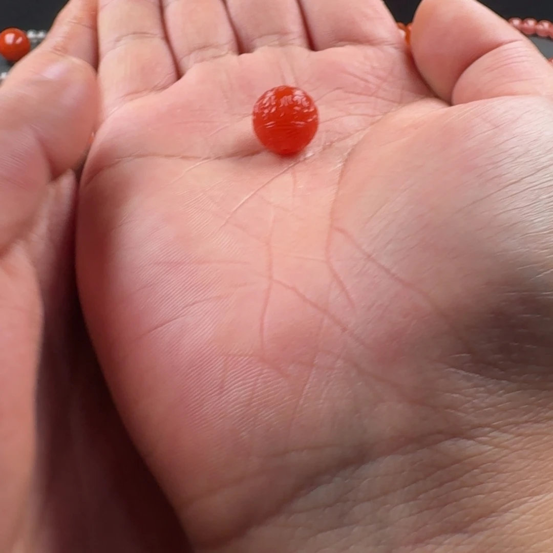 南红玛瑙未镶嵌回纹圆珠13.5