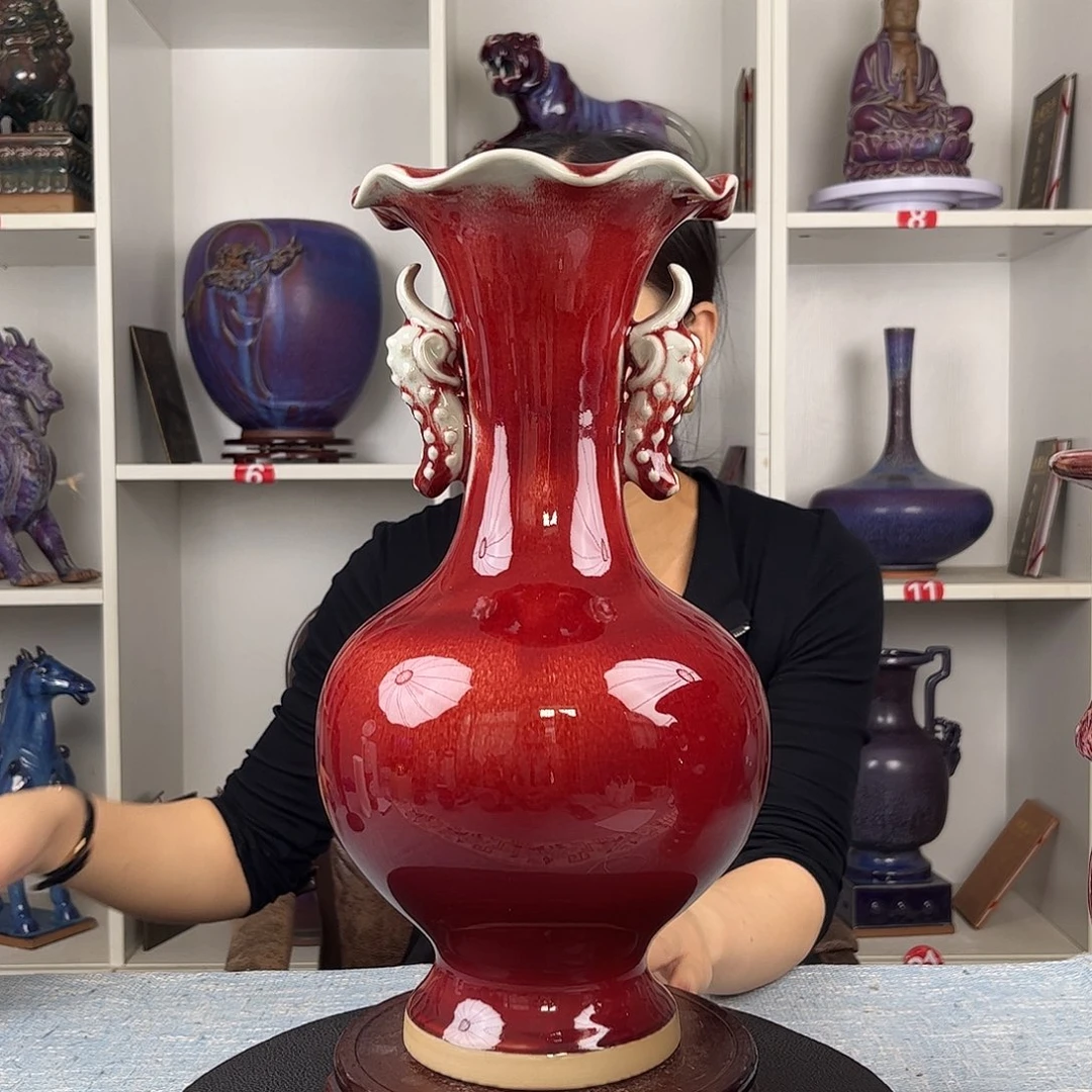 瓷片摆件…丰收瓶……无礼盒证书