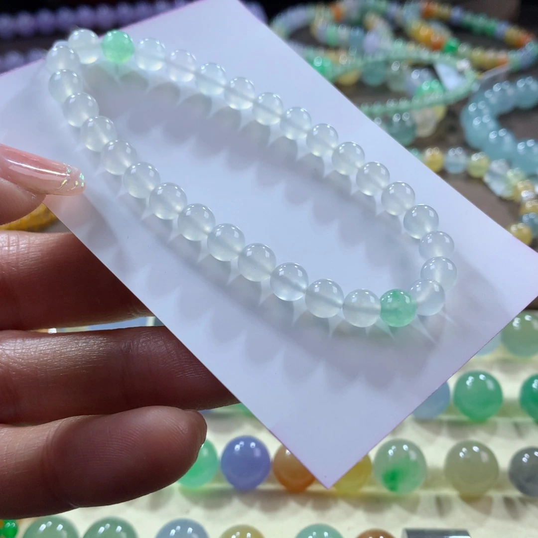 翡翠手链未镶嵌木那白卡6