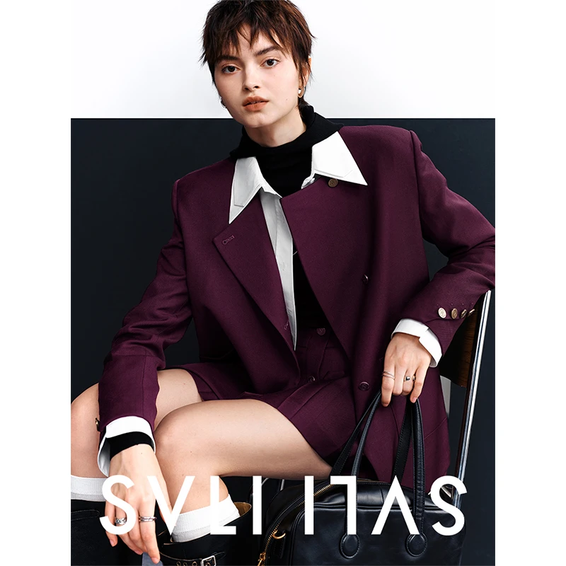 SVLI｜''霍格沃兹''精纺荃羊毛柔软垂感学院风西装_百褶裙套装