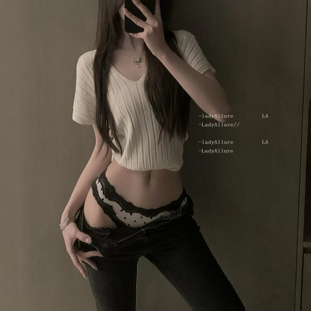 「LA」甜恋蜜桃*日系甜美纯欲风波点性感蕾丝网纱低腰三角内裤女