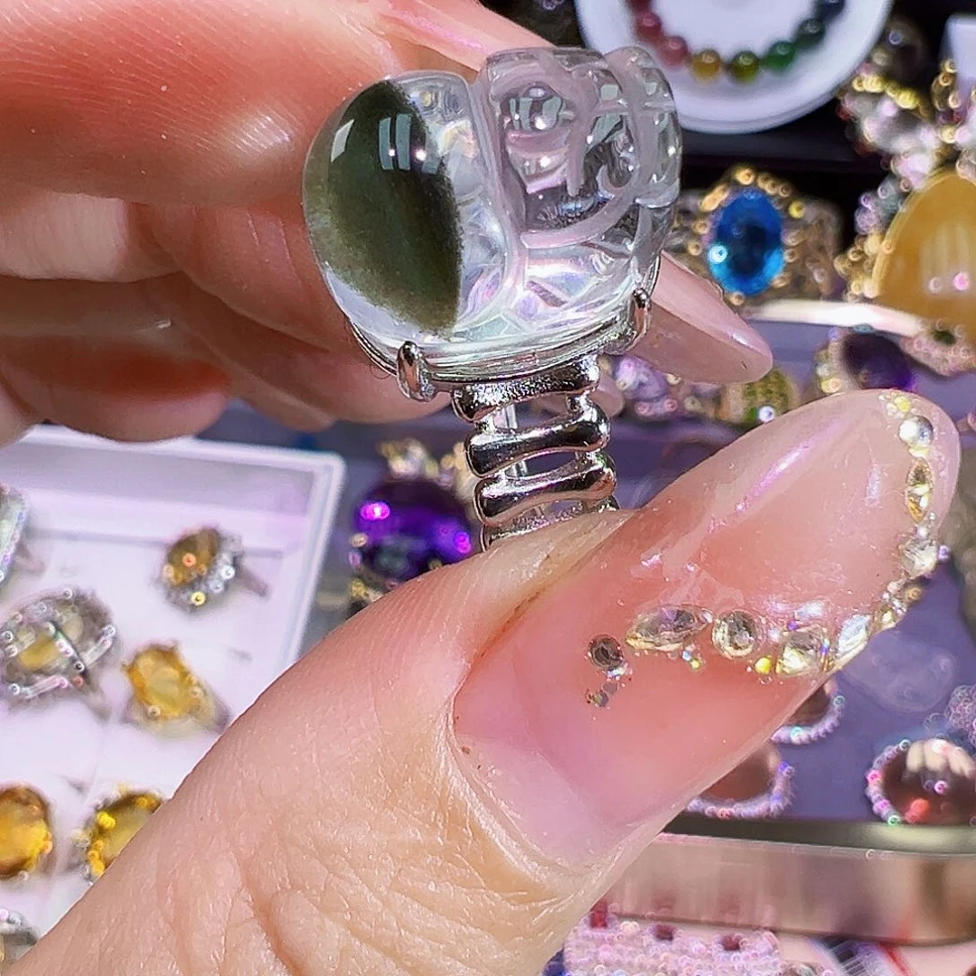 水晶珠宝半成品银S925镶嵌