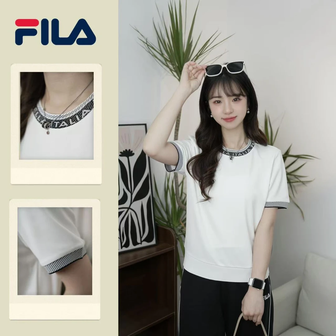 FILA斐乐【EMERALD】女子时尚百搭运动简约休闲短袖T恤F11W514101F