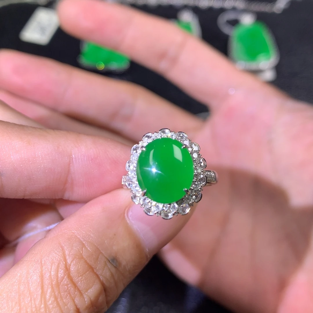 翡翠戒指18K金镶嵌两用款