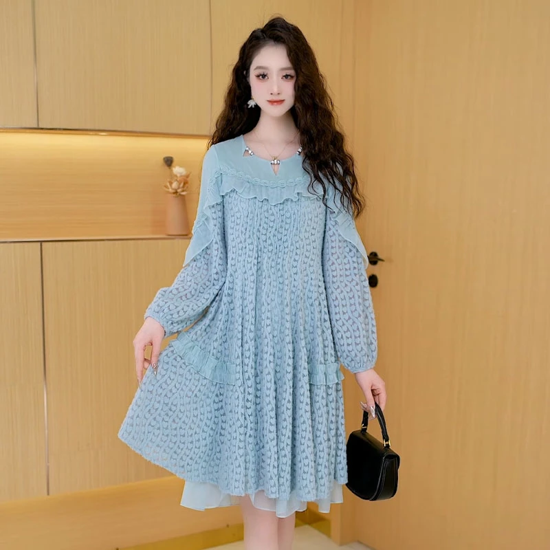 【连衣裙】早春季新款时尚修身气质高贵洋气显瘦减龄轻奢宽松连衣裙