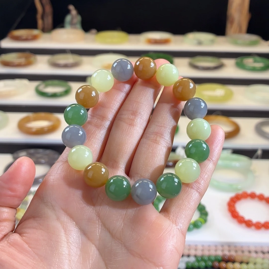 和田玉未镶嵌手串多宝卡12