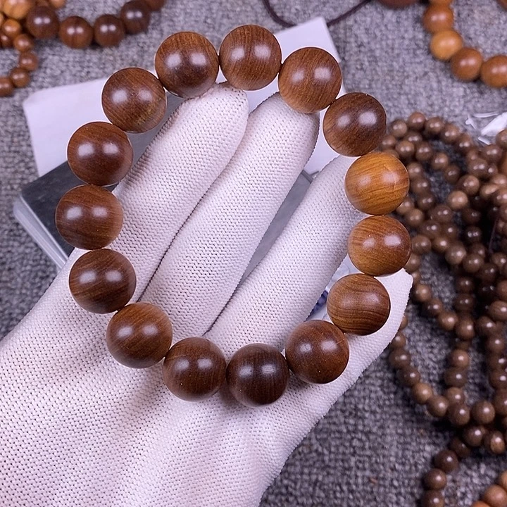 檀香木手串/手链老山檀香沙皮黑肉虎纹药香王1.5沉水