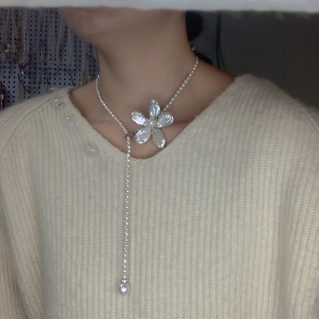 耳饰银S925镶嵌淡水珍珠