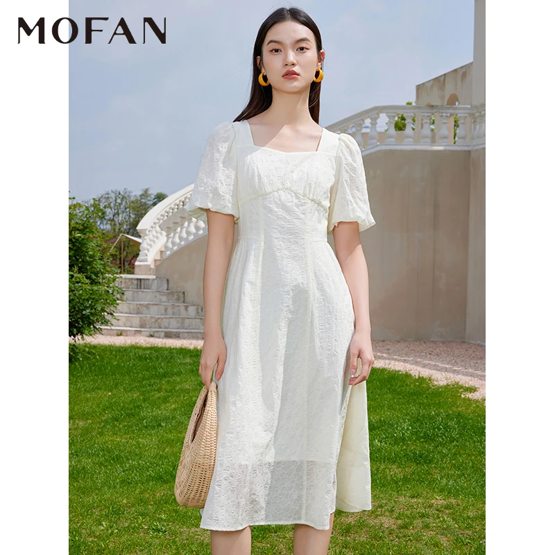 【小铃铛专属】MOFAN摩凡夏新款米色连衣裙MDL365986