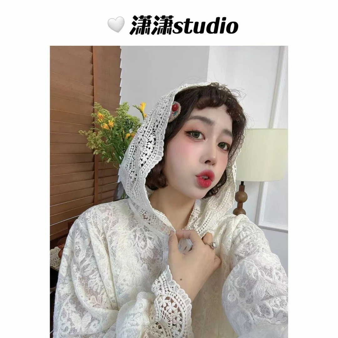 【苏黎小姐】【必入！】潇潇水溶花边大帽子超美百搭蕾丝衬衣XW0051