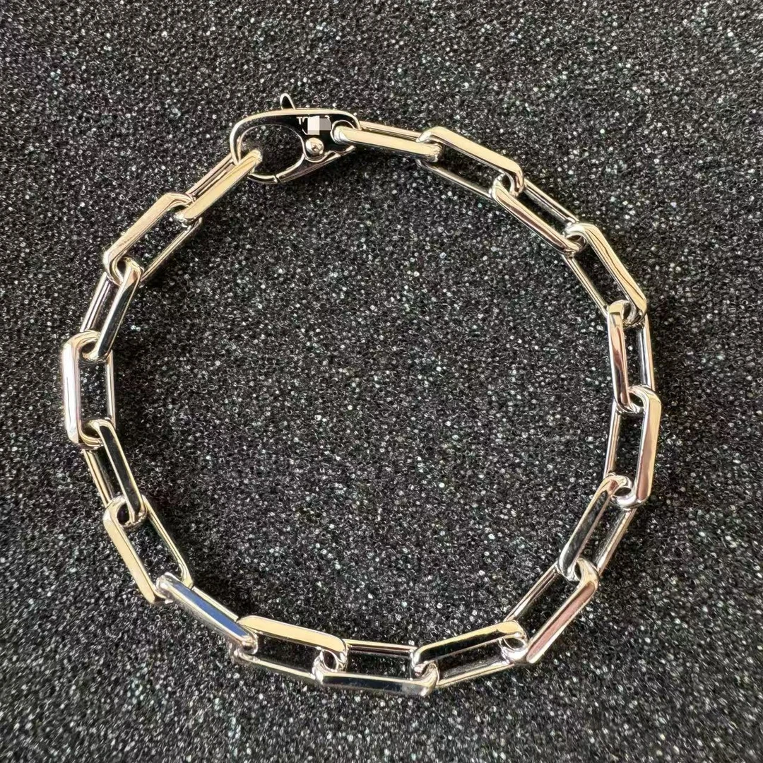 925银手链 时尚百搭简约银色拼接巴达克手链