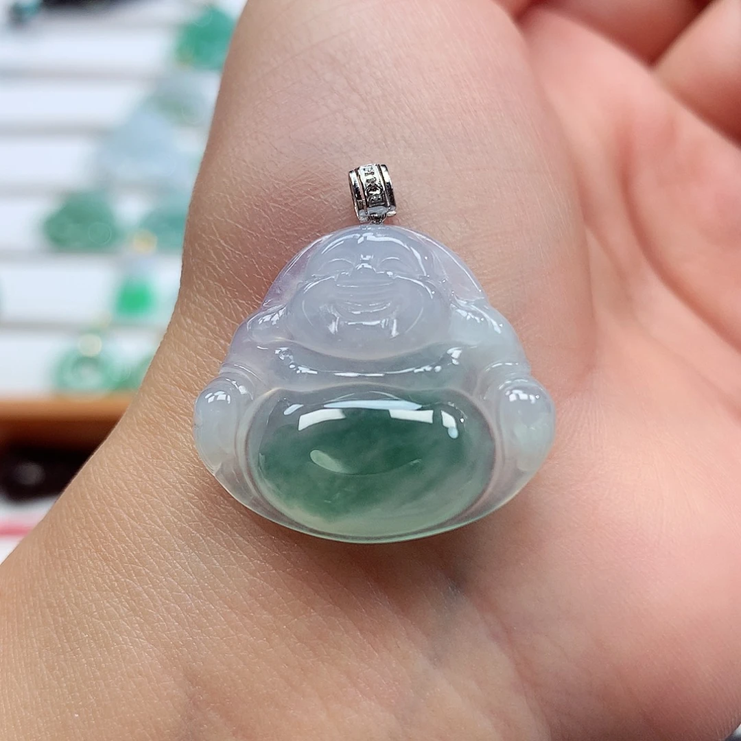 翡翠18K金镶嵌吊坠(赠链)23.8-26.8-5.2