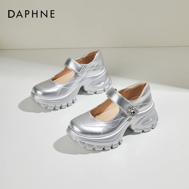 达芙妮厚底增高单鞋2025春季新款魔术贴玛丽珍鞋百搭显瘦气质女鞋