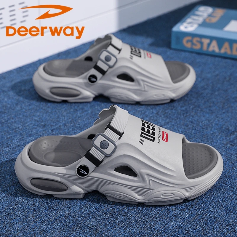 德尔惠户外运动拖鞋男夏季踩屎感软底舒适休闲防滑防臭凉鞋厚底