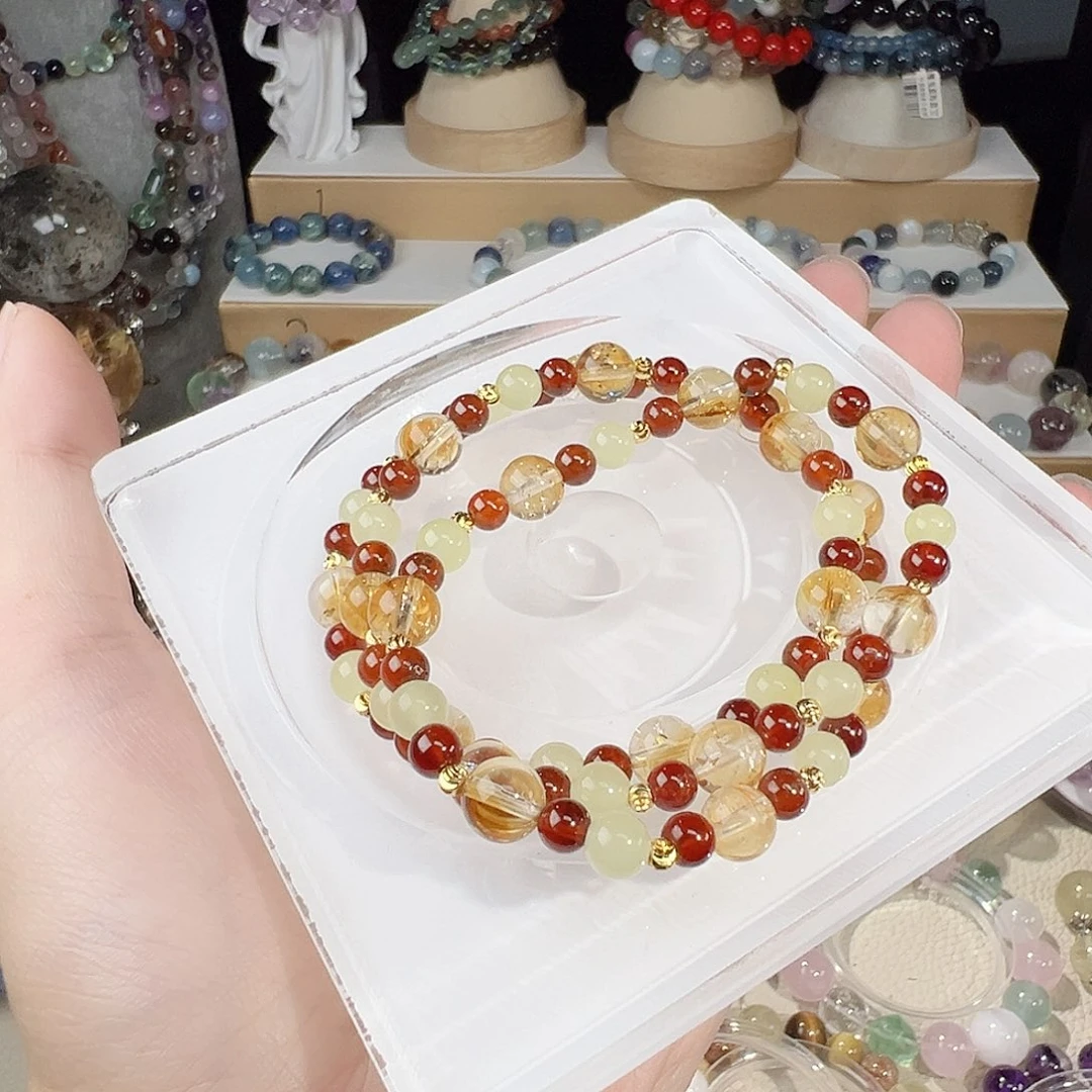 水晶未镶嵌手串圣诞三圈