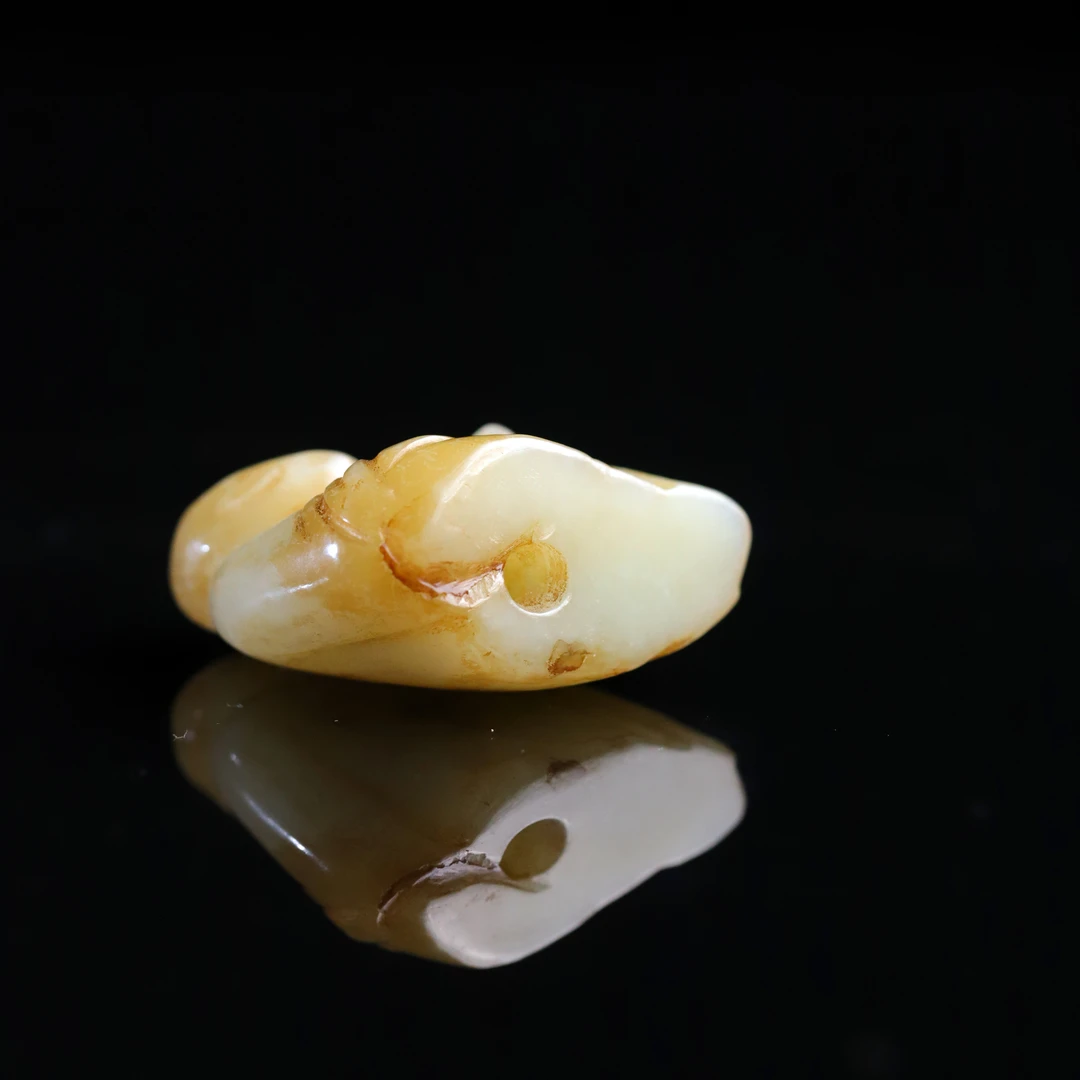 清代和田玉童子花件-NX